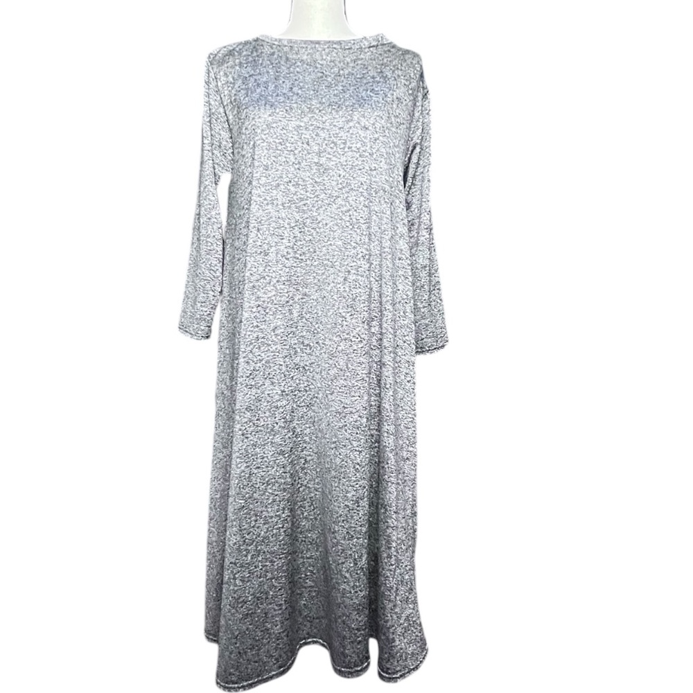 Chi Chi Women's Trapeese Long Sleeve Dress XL Midi Grey Side Pockets Pre-Owned